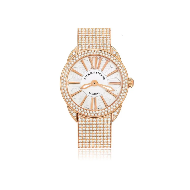 Piccadilly Renaissance 40 Rose Gold Set with 2 Rows of White Diamonds Mechanical Movement - Image 3
