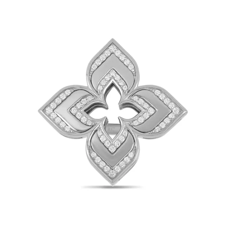 White Gold & Diamond Venetian Princess Ring - 3.5cm - Image 3