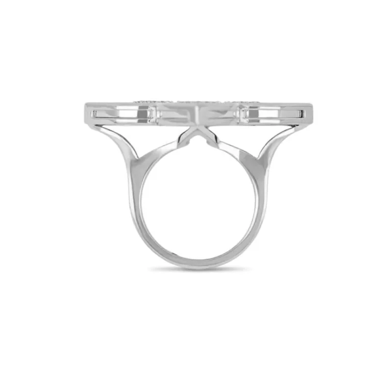 White Gold & Diamond Venetian Princess Ring - 3.5cm - Image 4