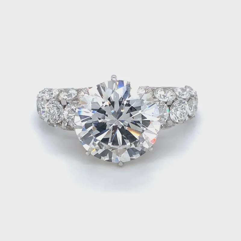 White Gold Brilliant White Diamond Double Ring - Image 5